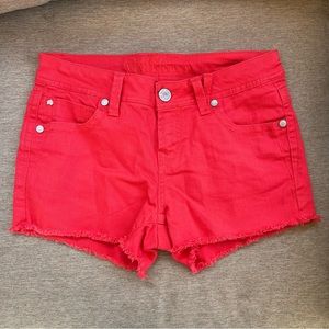 Wallflower Red Denim Shorts
